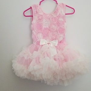 Popatu pale pink ruffled tulle dress ,12mos